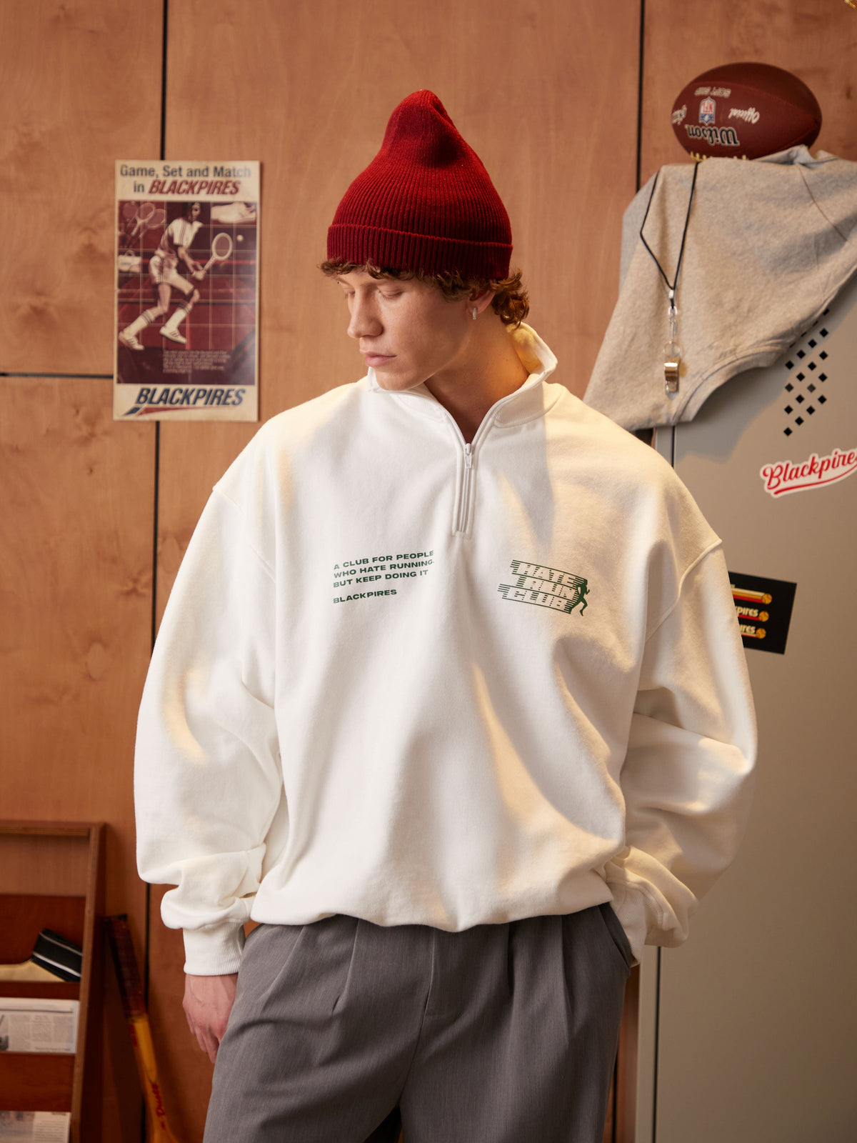 Oliver | Unisex Half-Zip Sweatshirt | Graphic Print · Eltrendio