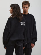 Riley | Unisex Knit Sweater | Oversized Distressed Y2K Grunge Style-Eltrendio