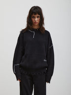 Riley | Unisex Knit Sweater | Oversized Distressed Y2K Grunge Style-Eltrendio