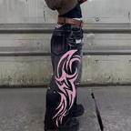 Riley | Women's Wide-Leg Jeans | Graphic Print · Eltrendio