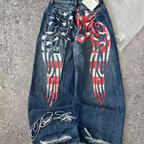 Riley | Women's Wide-Leg Jeans | Graphic Print · Eltrendio
