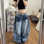Riley | Women's Wide-Leg Jeans | Graphic Print · Eltrendio