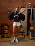 Rory | Unisex Half Zip Sweatshirt | Oversized Logo Streetwear Style-Eltrendio