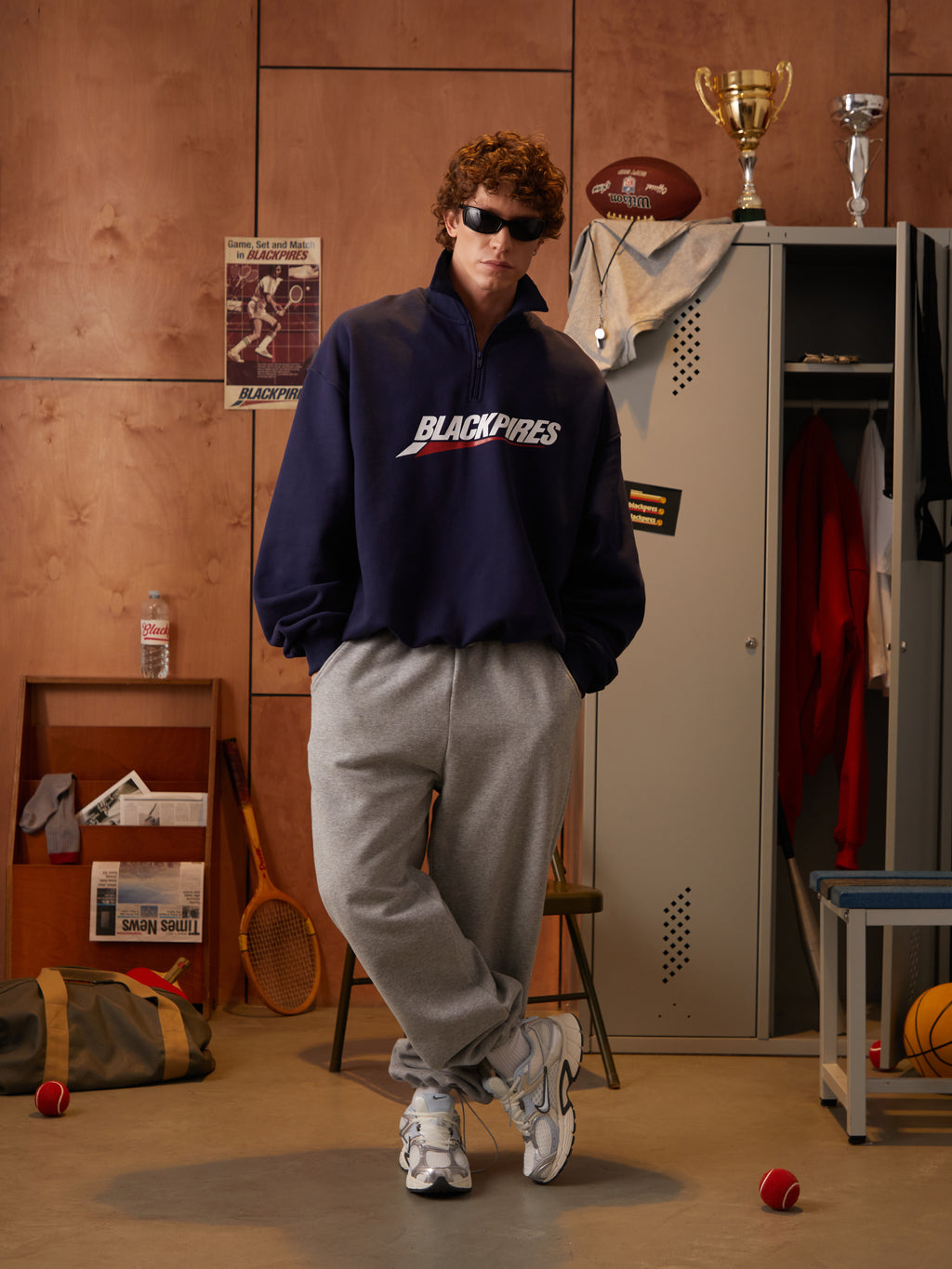 Rory | Unisex Half Zip Sweatshirt | Oversized Logo Streetwear Style-Eltrendio