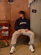 Rory | Unisex Half Zip Sweatshirt | Oversized Logo Streetwear Style-Eltrendio