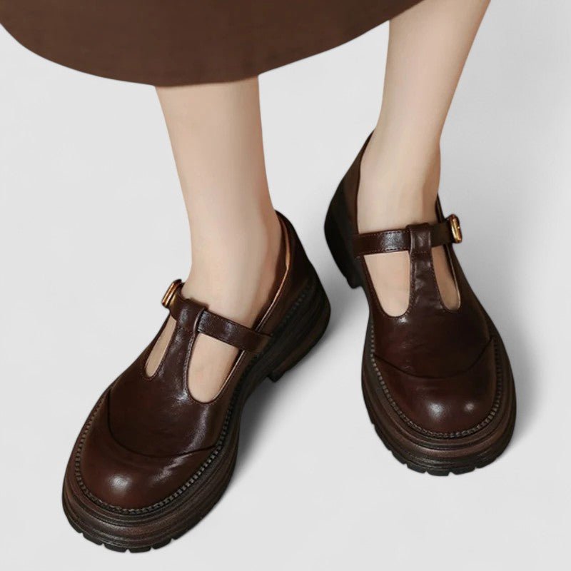 Rosalind | Women's Chunky Platform Mary-Jane Shoes | T-Bar Buckle · Eltrendio