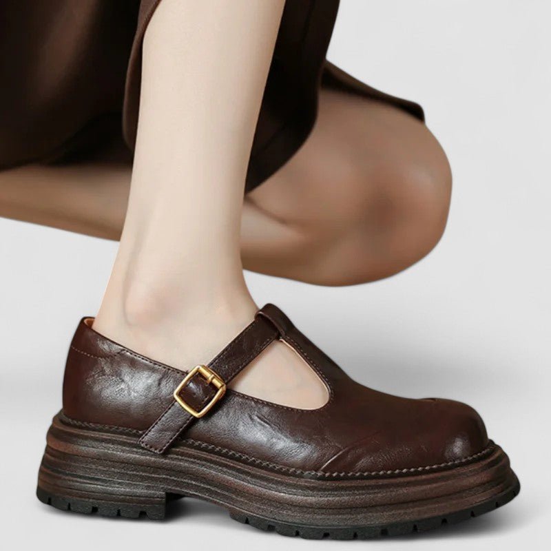 Rosalind | Women's Chunky Platform Mary-Jane Shoes | T-Bar Buckle · Eltrendio