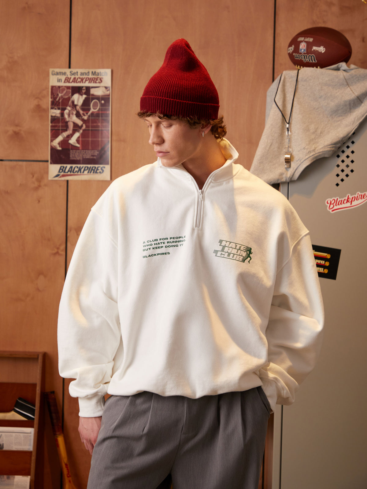 Sage | Unisex Half Zip Sweatshirt | Oversized Graphic Streetwear Style-Eltrendio