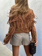 Sienna | Women's Cropped Jacket | Fringe Trim · Eltrendio