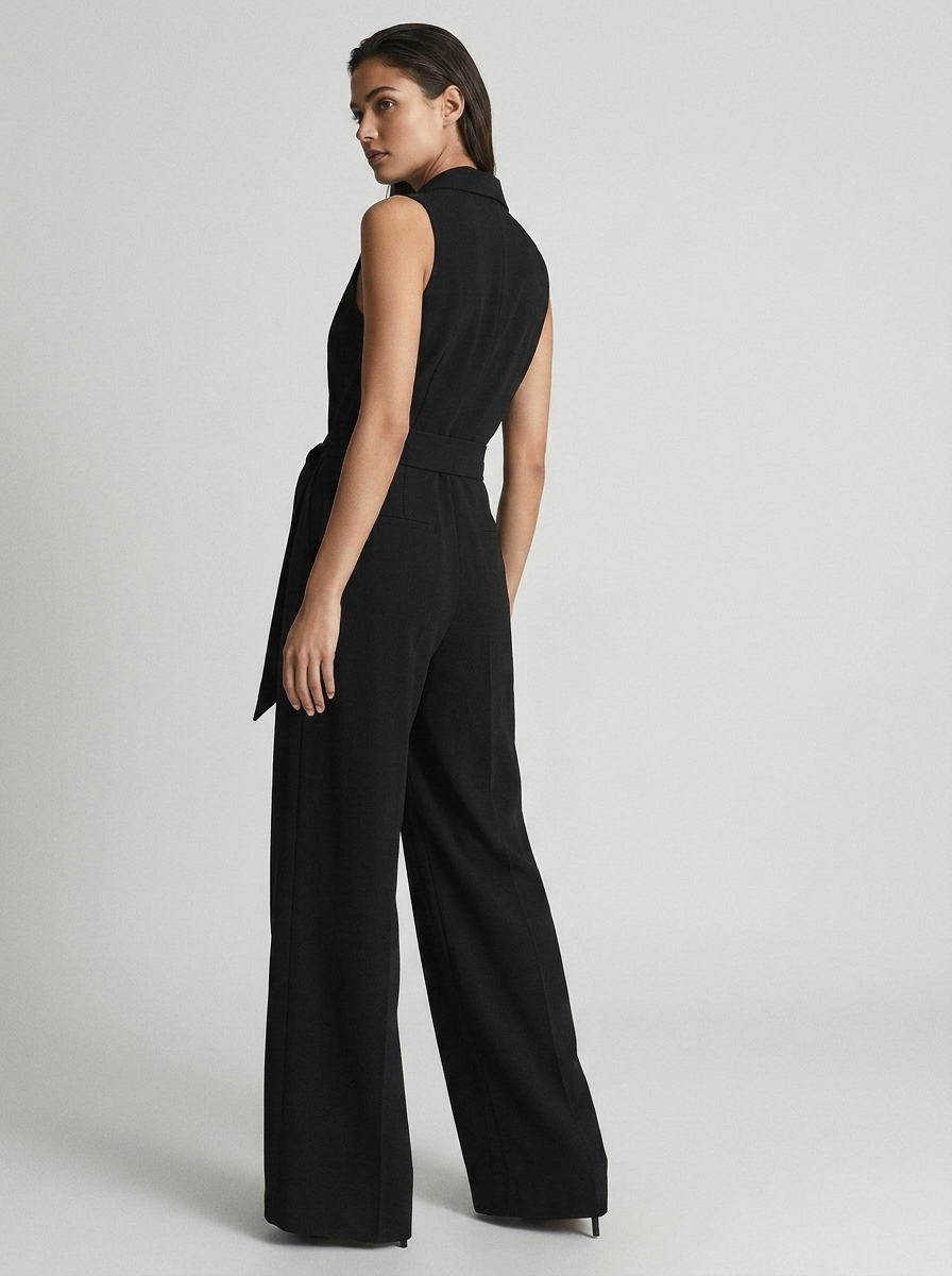 Sophie | Women's Sleeveless Wide-Leg Jumpsuit | Belted Waist