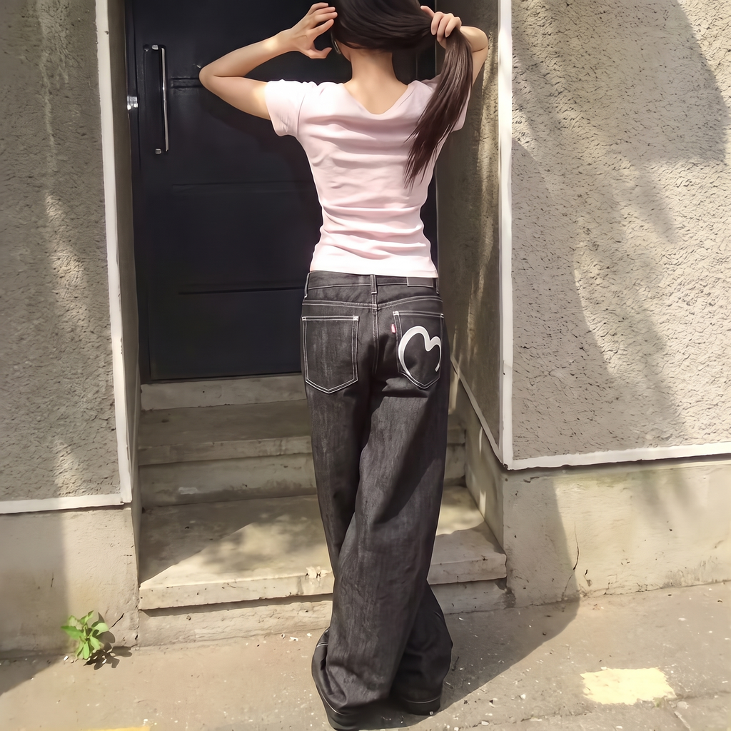 Sophie | Women's Wide-Leg Jeans | Contrast Stitch · Eltrendio