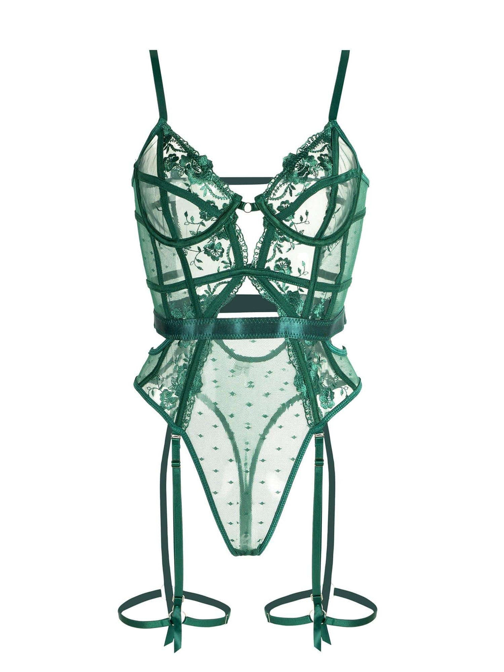 Verleina | Women's Lace Bodysuit | Suspender Straps · Eltrendio