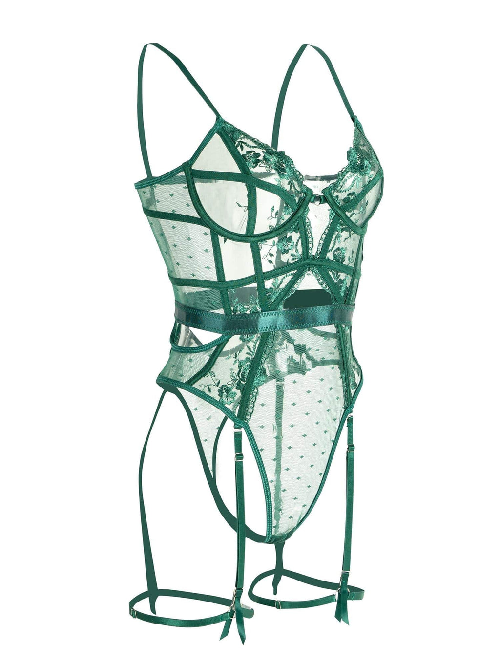 Verleina | Women's Lace Bodysuit | Suspender Straps · Eltrendio