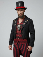 Victor | Men's Skull Costume Set | Striped Tailcoat-Eltrendio