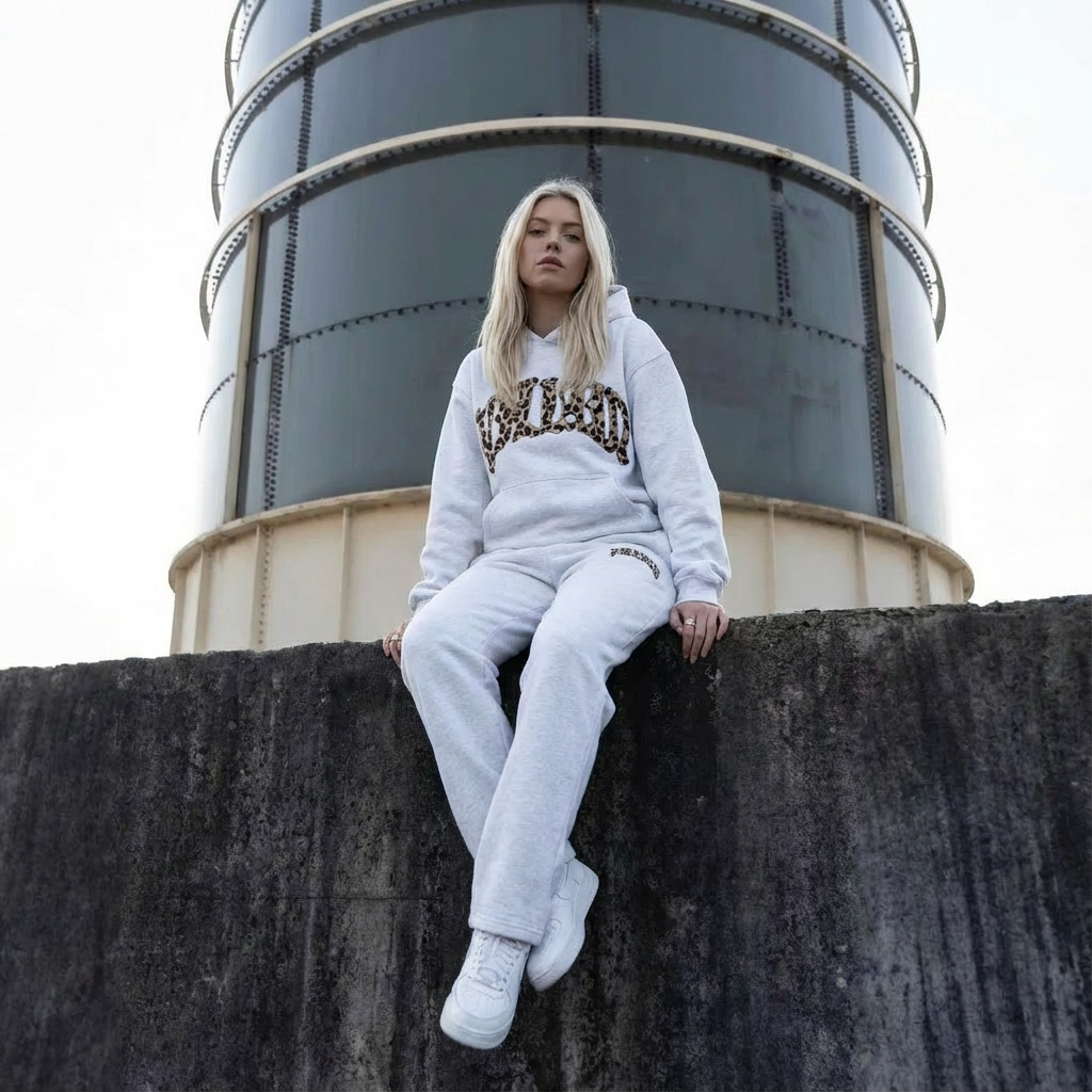 Willow | Women's Cropped Hoodie Set | Leopard Trim · Eltrendio