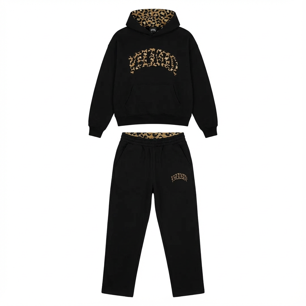 Willow | Women's Cropped Hoodie Set | Leopard Trim · Eltrendio