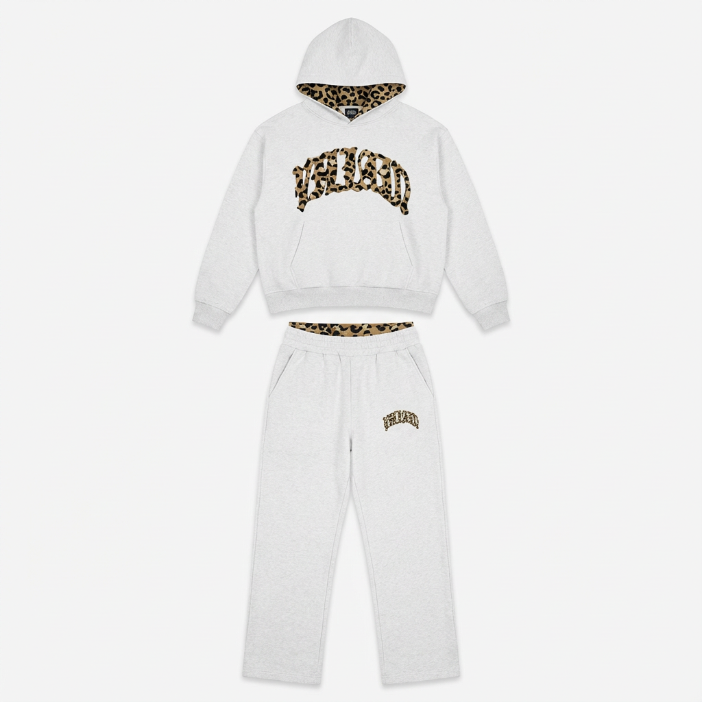 Willow | Women's Cropped Hoodie Set | Leopard Trim · Eltrendio