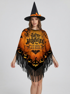 Willow | Women's Halloween Poncho | Fringed Hem-Eltrendio