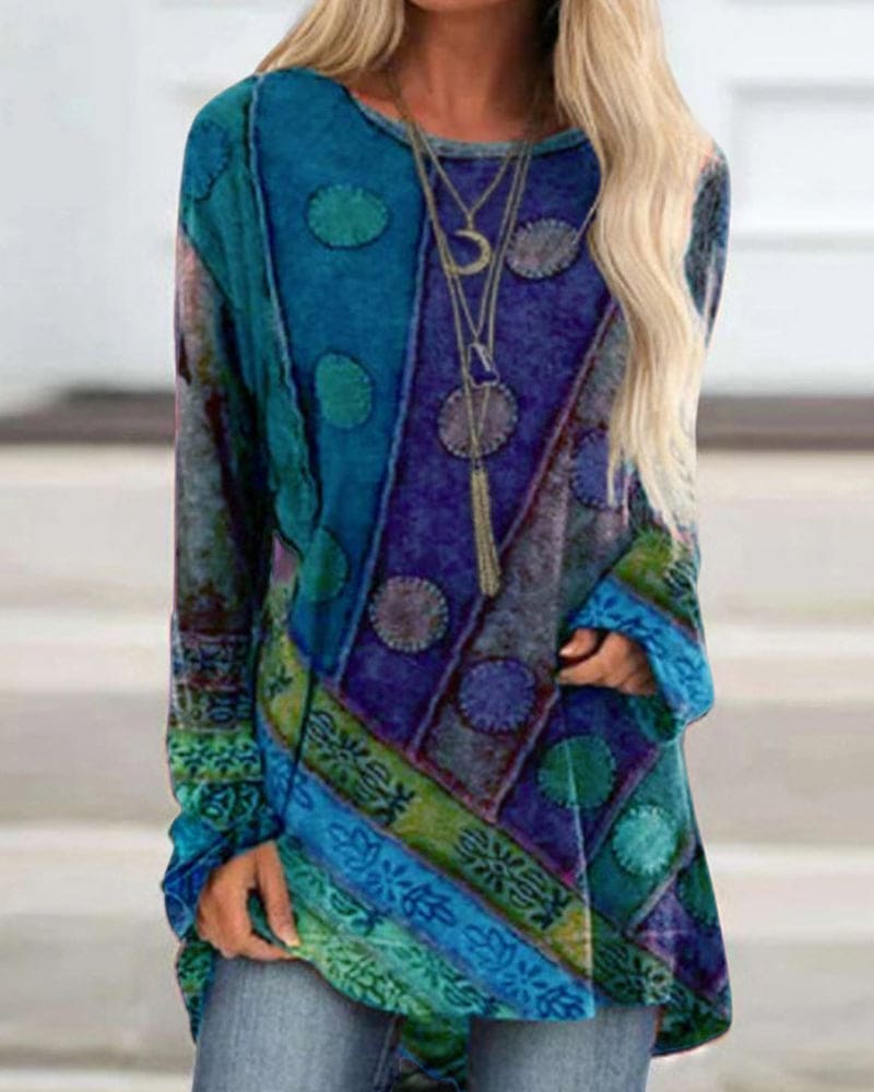 Willow | Women's Long-Sleeve Tunic Top | Printed · Eltrendio