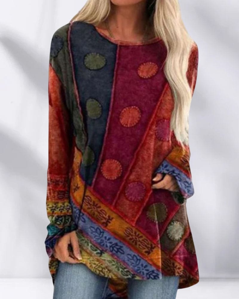 Willow | Women's Long-Sleeve Tunic Top | Printed · Eltrendio