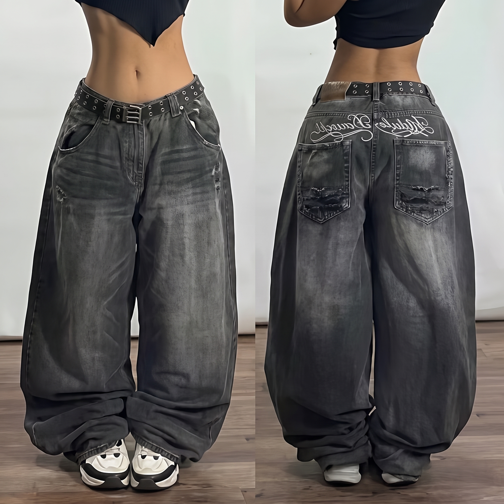 Willow | Women's Wide-Leg Jeans | Distressed Denim · Eltrendio