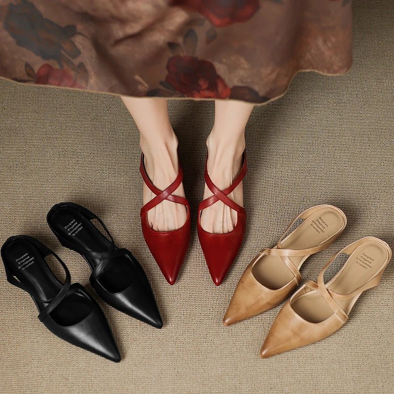Grace | Women's Flats | Cross Strap · Eltrendio