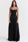 Emily | Women’s Spaghetti Strap Maxi Dress | Square Neckline Full Length Evening Dress-Women Dress-Eltrendio