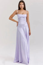 Emily | Women’s Spaghetti Strap Maxi Dress | Square Neckline Full Length Evening Dress-Women Dress-Eltrendio