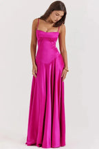 Emily | Women’s Spaghetti Strap Maxi Dress | Square Neckline Full Length Evening Dress-Women Dress-Eltrendio