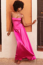 Emily | Women’s Spaghetti Strap Maxi Dress | Square Neckline Full Length Evening Dress-Women Dress-Eltrendio