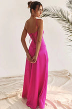 Emily | Women’s Spaghetti Strap Maxi Dress | Square Neckline Full Length Evening Dress-Women Dress-Eltrendio