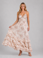Emmeline | Women’s Floral Maxi Dress | Halter Neck Wedding Guest-Women Dress-Eltrendio