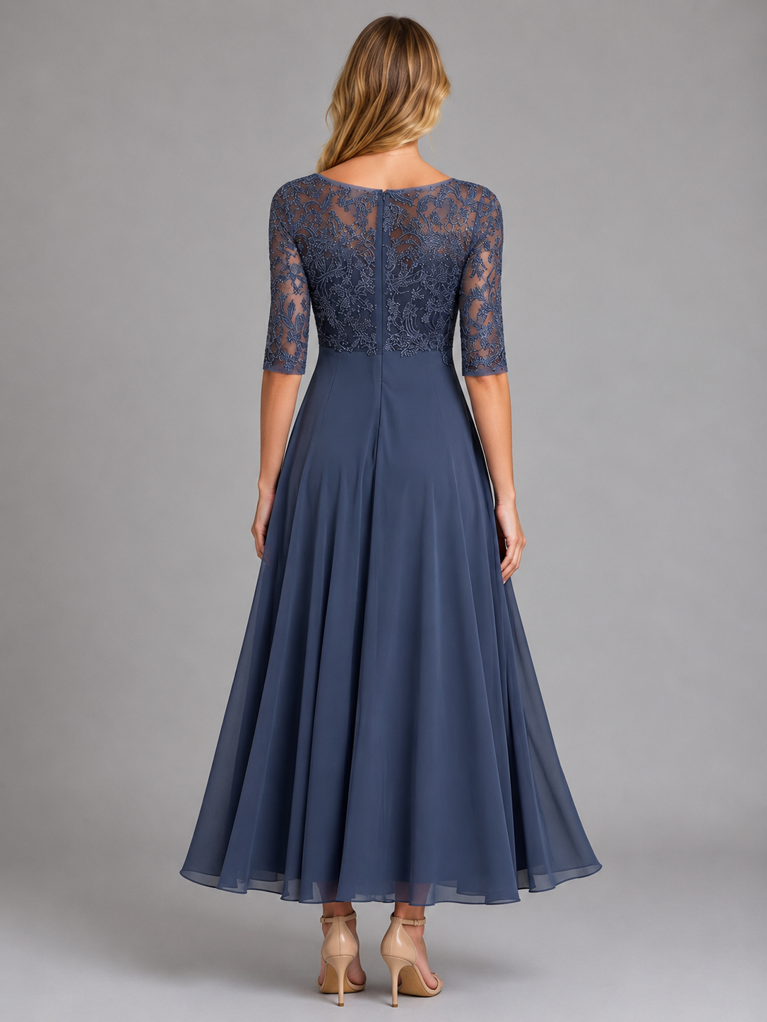 Evangeline | Women’s Maxi Dress | Lace Bodice Wedding Guest-Women Dress-Eltrendio