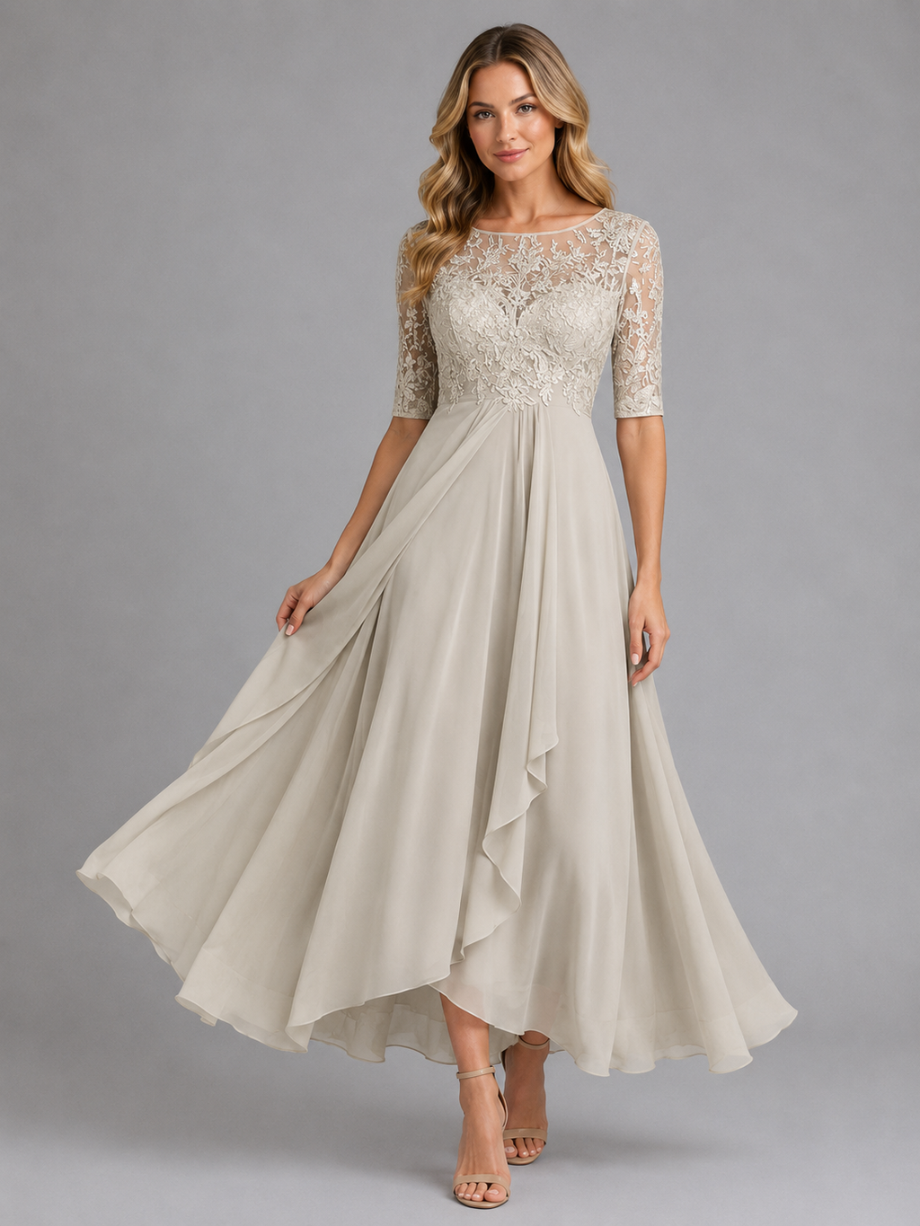 Evangeline | Women’s Maxi Dress | Lace Bodice Wedding Guest-Women Dress-Eltrendio