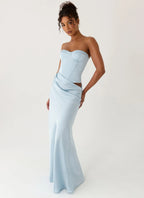 Evelina | Women’s Maxi Dress | Lace Up Corset Wedding Guest-Women Dress-Eltrendio
