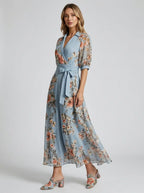 Evelyn | Women’s Maxi Dress | Wrap Floral Wedding Guest-Women Dress-Eltrendio