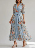 Evelyn | Women’s Maxi Dress | Wrap Floral Wedding Guest-Women Dress-Eltrendio