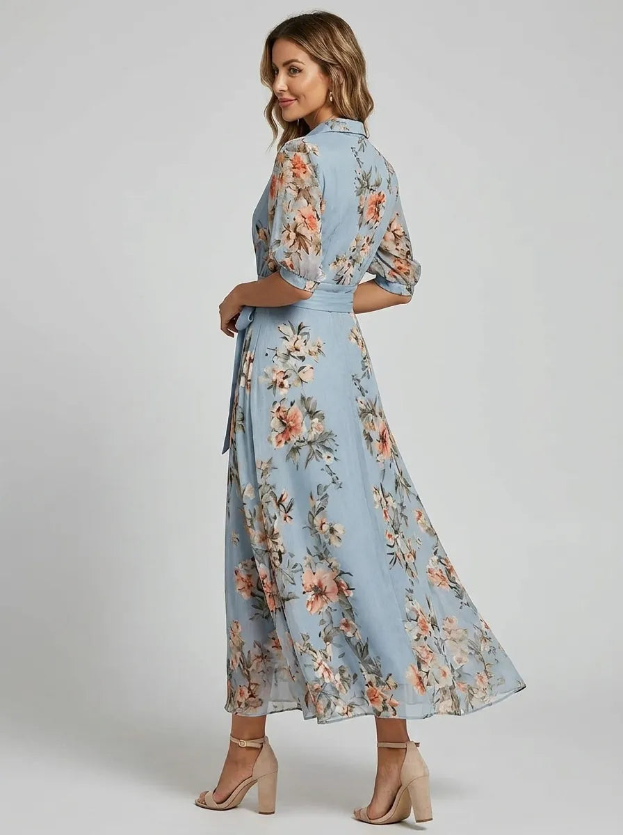 Evelyn | Women’s Maxi Dress | Wrap Floral Wedding Guest-Women Dress-Eltrendio