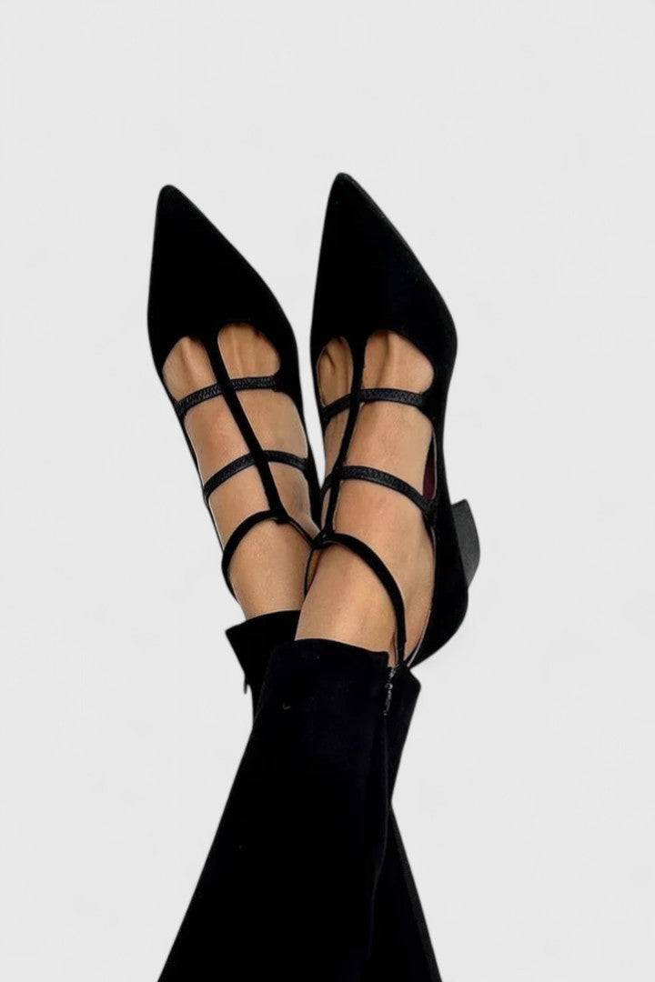 Evelyn | Women’s Pointed Toe Heels | Multi Strap Slip On-Women Shoes-Eltrendio