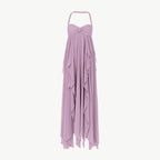 Florence | Women’s Halter Neck Maxi Dress | Twist Front Layered Hem Occasion Wear-Women Dress-Eltrendio