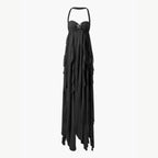 Florence | Women’s Halter Neck Maxi Dress | Twist Front Layered Hem Occasion Wear-Women Dress-Eltrendio