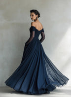 Genevieve | Women’s Off Shoulder Maxi Dress | Ruched Bodice-Women Dress-Eltrendio