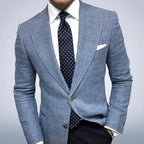 George | Men’s Textured Blazer | Notch Lapel Wedding Jacket-Men Blazer-Eltrendio