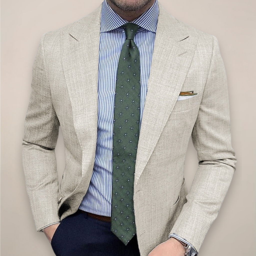 George | Men’s Textured Blazer | Notch Lapel Wedding Jacket-Men Blazer-Eltrendio