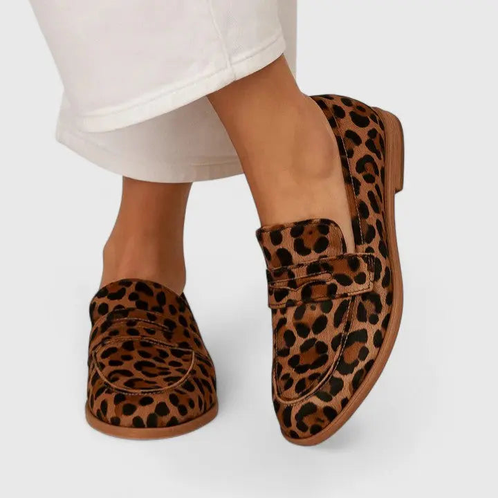 Harlow | Women’s Loafers | Leopard Print Penny-Women Shoes-Eltrendio