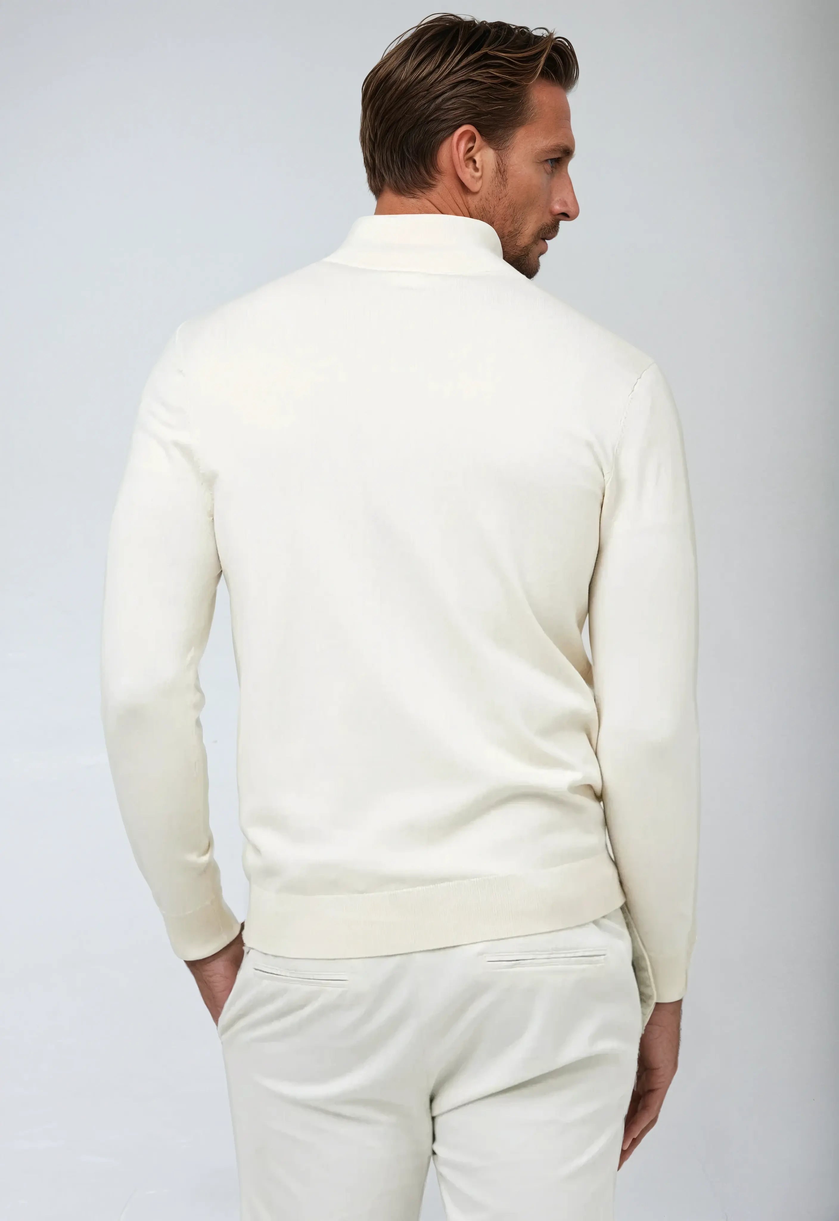 Harrison | Men's Quarter Zip Jumper | Business Casual Knitwear-Men Sweater-Eltrendio
