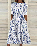 Hazel | Women's Floral Print Midi Dress | Half Sleeve Side Pockets-Women Dress-Eltrendio