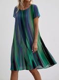 Hazel | Women’s Printed Midi Dress | Short Sleeve Holiday Wear-Women Dress-Eltrendio