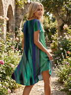 Hazel | Women’s Printed Midi Dress | Short Sleeve Holiday Wear-Women Dress-Eltrendio