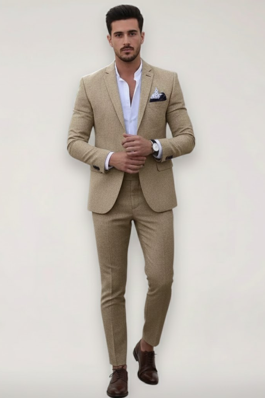 Henry | Men's Plain Suit Set | Two Piece Wedding Guest Suit-Men Outfit Set-Eltrendio